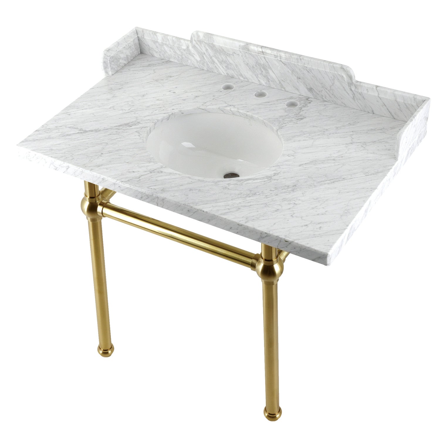 Kingston Brass Pemberton lavabo consola — Latón Cepillado