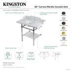 Kingston Brass Pemberton lavabo consola — vista