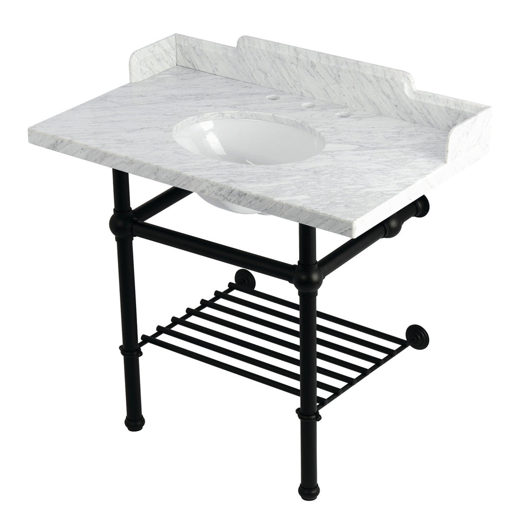 Kingston Brass Pemberton lavabo consola — Negro Mate