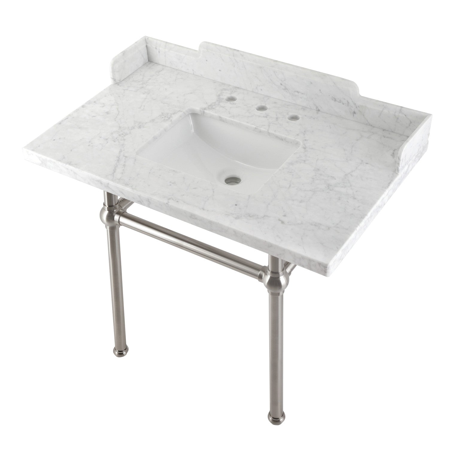 Kingston Brass Pemberton lavabo consola — Níquel Cepillado