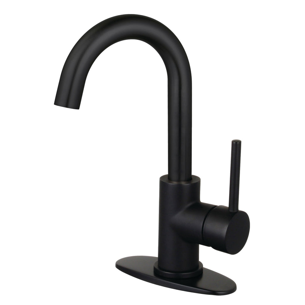 Kingston Brass Sona Concord — Mezcladora de Bar de Cubierta, Una Manija, 1 Orificio — Negro Mate