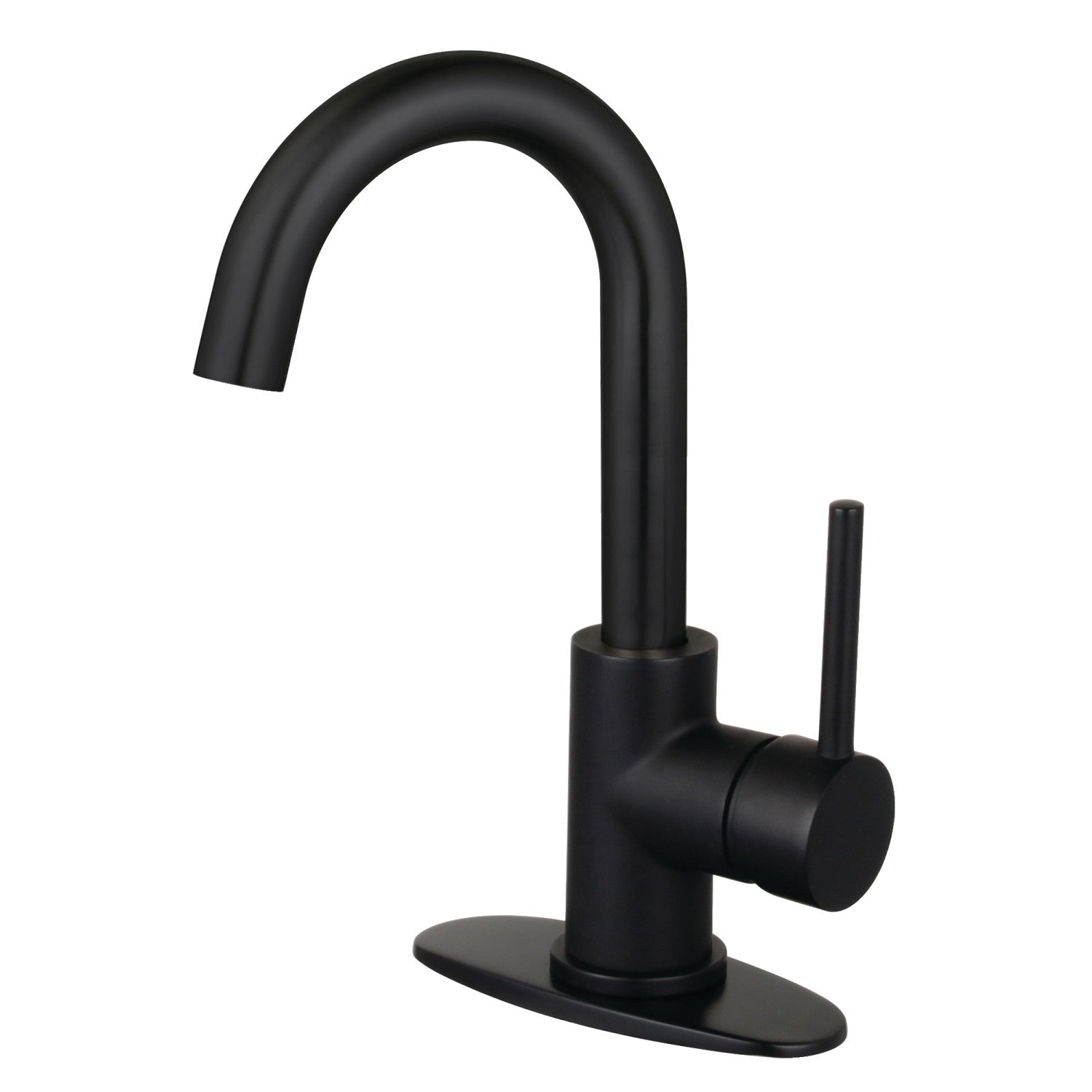 Kingston Brass Sona Concord — Mezcladora de Bar de Cubierta, Una Manija, 1 Orificio — Negro Mate