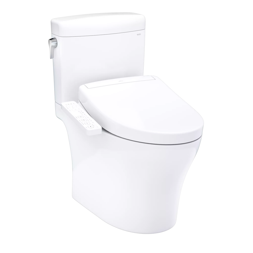 Inodoro TOTO Aquia IV Cube de Dos Piezas con WASHLET+ S5, color Blanco