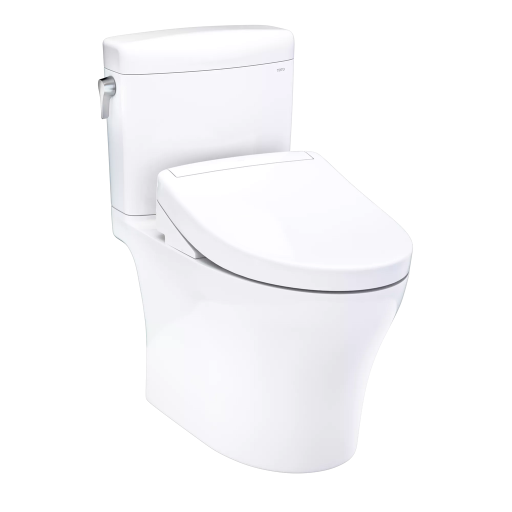 Inodoro TOTO Aquia IV Cube de Dos Piezas con WASHLET+ S2, color Blanco