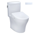 Inodoro TOTO Aquia IV Cube de Dos Piezas con WASHLET+ S2, color Blanco