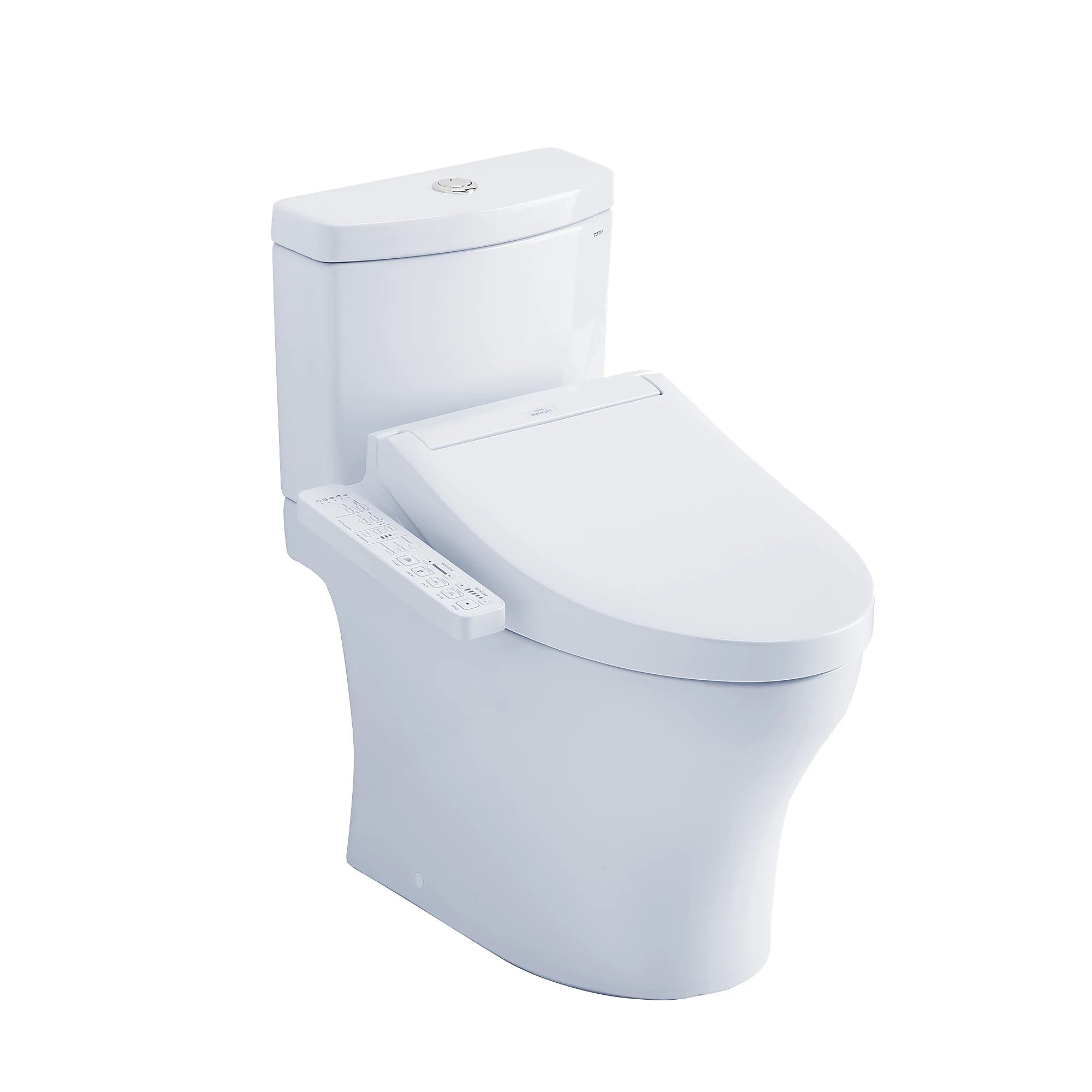 Inodoro TOTO Aquia IV de Dos Piezas con WASHLET+ S2, color Blanco