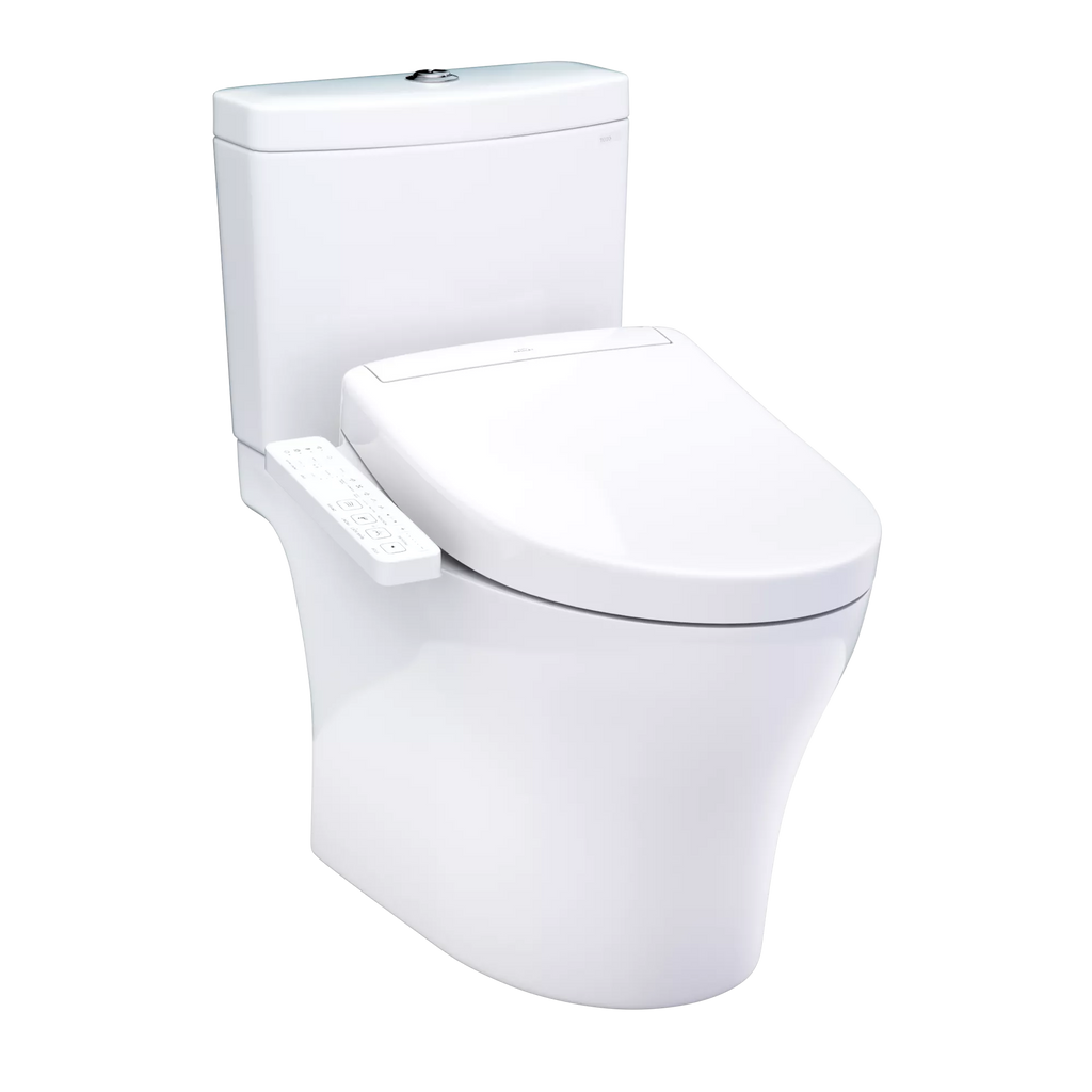 Inodoro TOTO Aquia IV de Dos Piezas con WASHLET+ S5, color Blanco