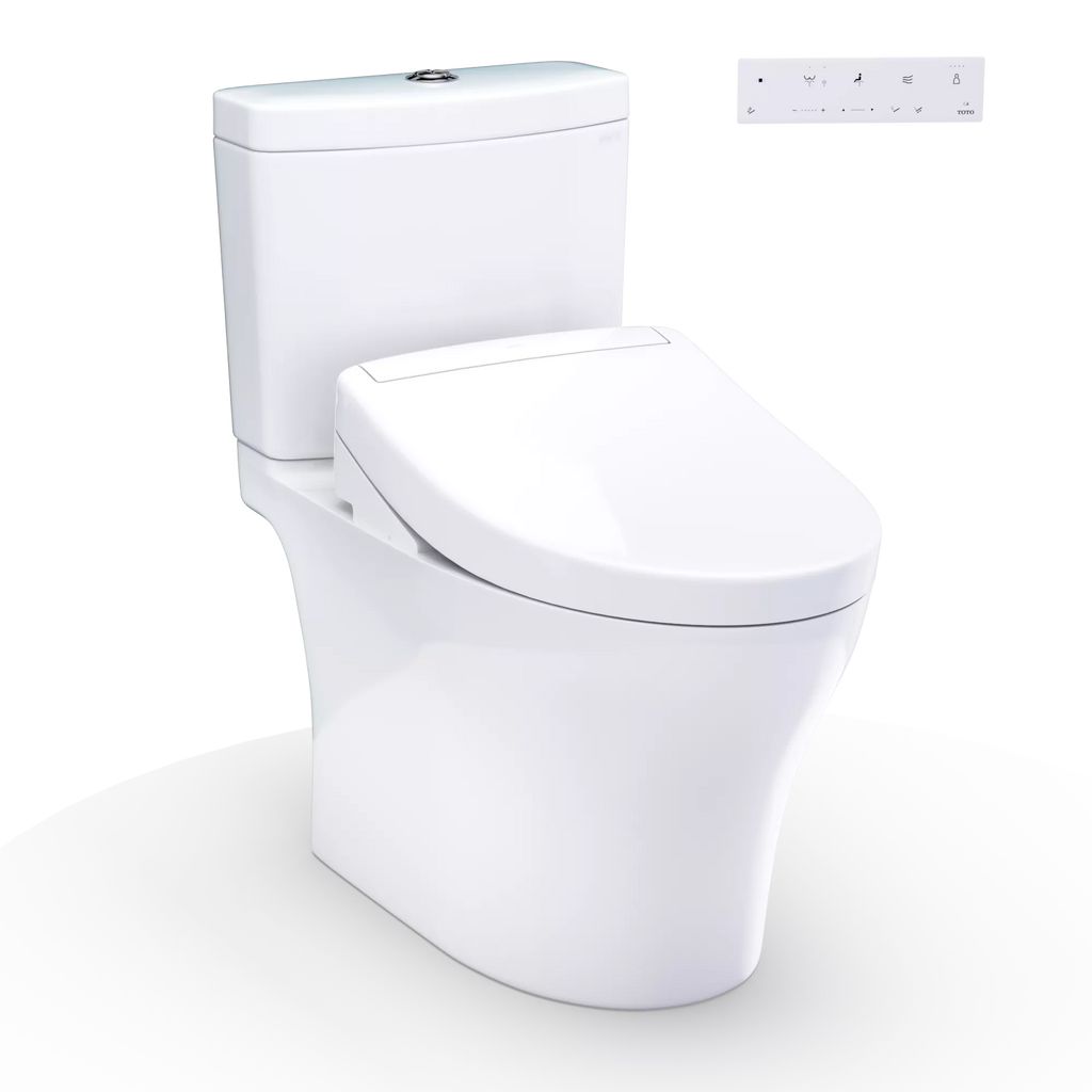 Inodoro TOTO Aquia IV de Dos Piezas con WASHLET+ S2, color Blanco