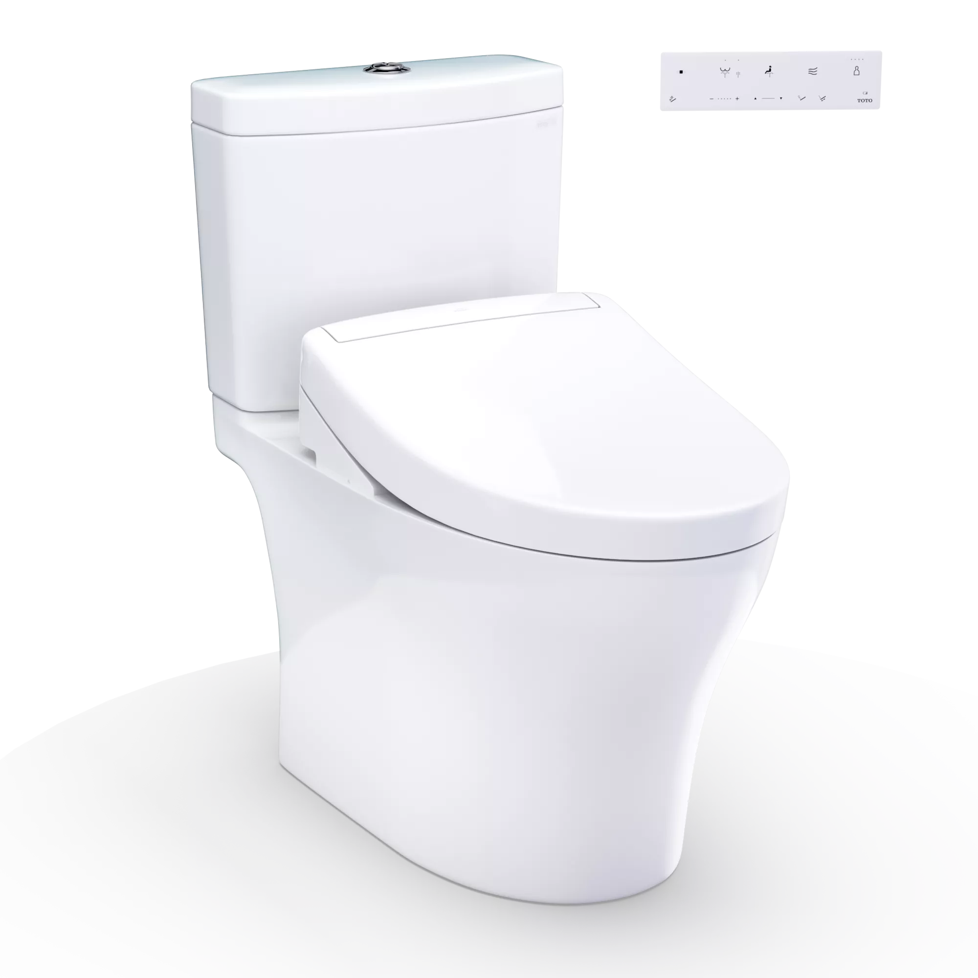 Inodoro TOTO Aquia IV de Dos Piezas con WASHLET+ S2, color Blanco
