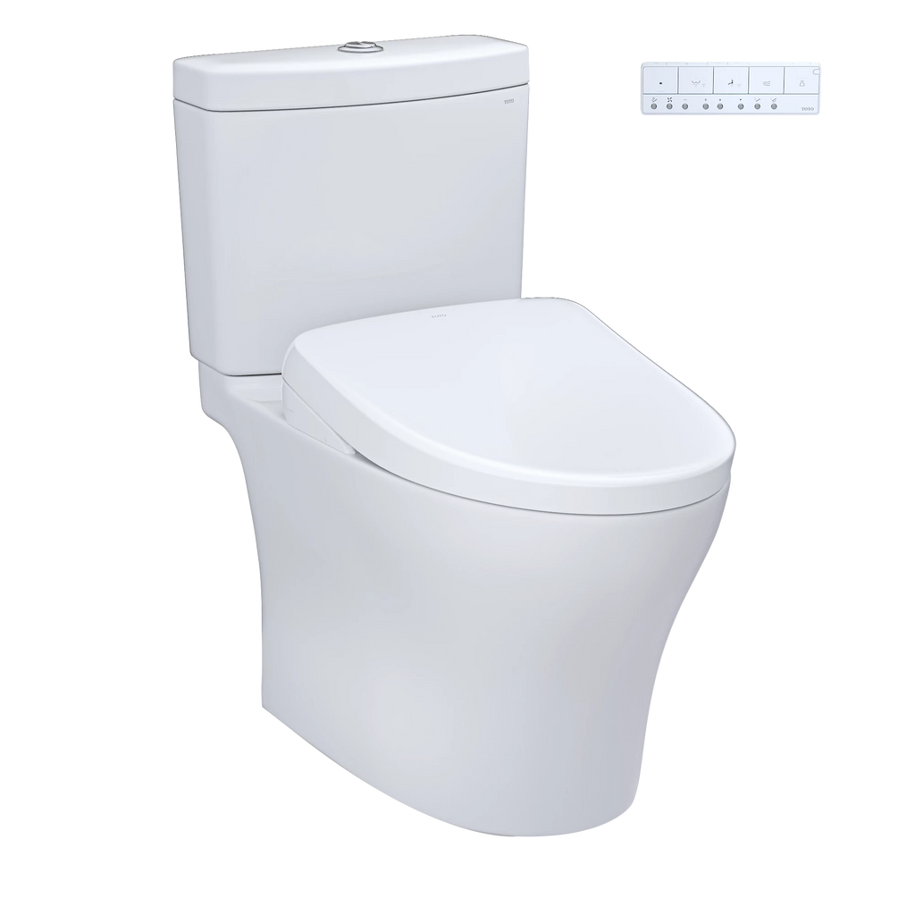 Inodoro TOTO Aquia IV de Dos Piezas con WASHLET+ S2, color Blanco