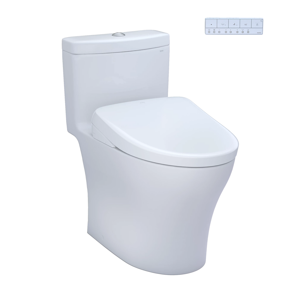 Inodoro TOTO Aquia IV de Una Pieza con WASHLET+ S2, color Blanco