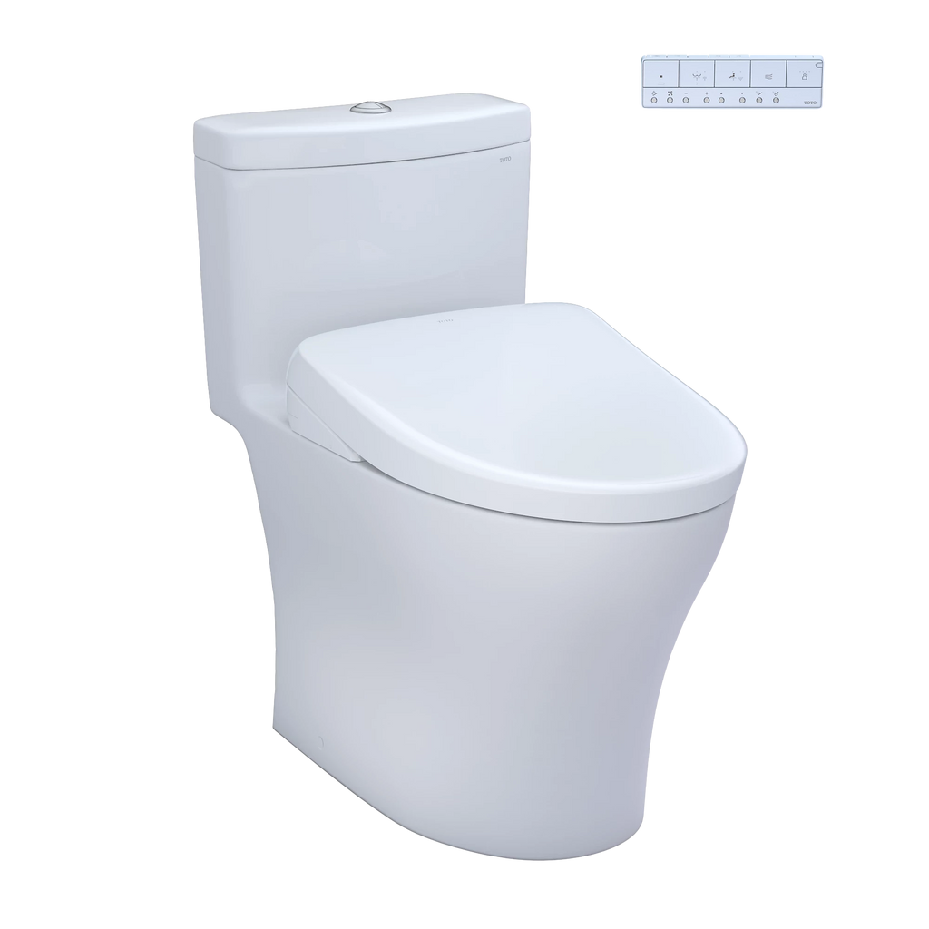 Inodoro TOTO Aquia IV de Una Pieza con WASHLET+ S2, color Blanco