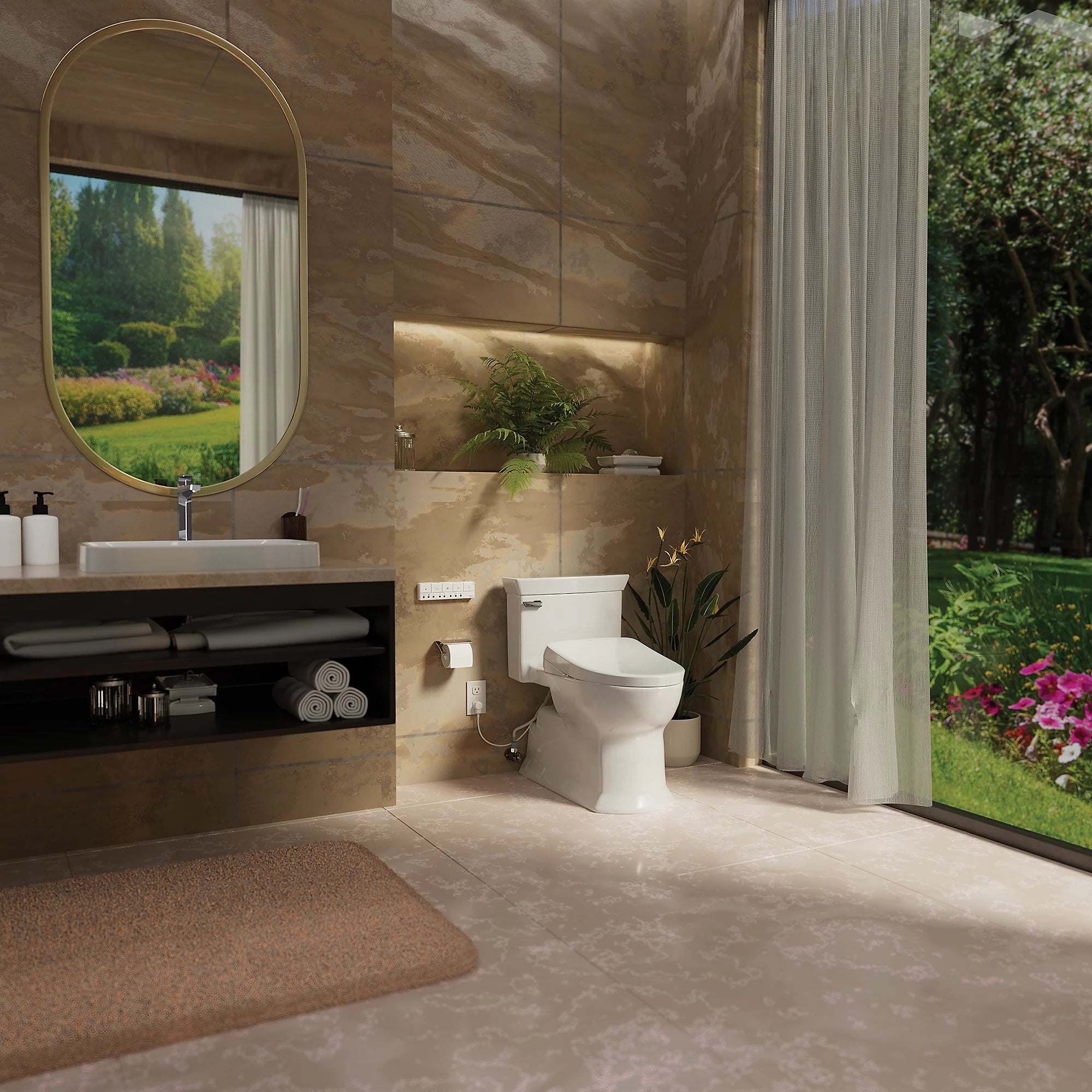 Inodoro TOTO Soirée de Una Pieza con WASHLET+ S2, color Blanco