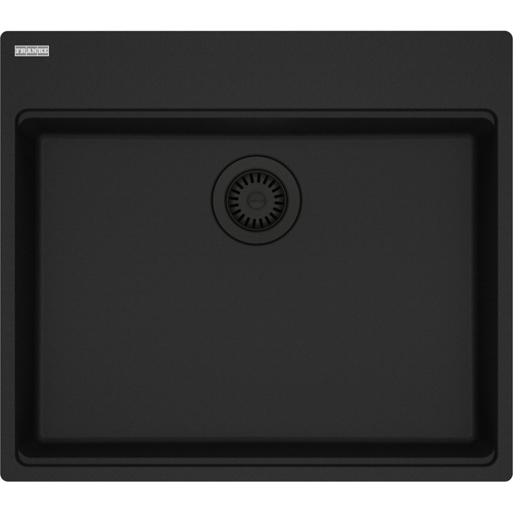 Franke Maris — Tarja Sobreponer 22″ de Fragranite — Negro Mate