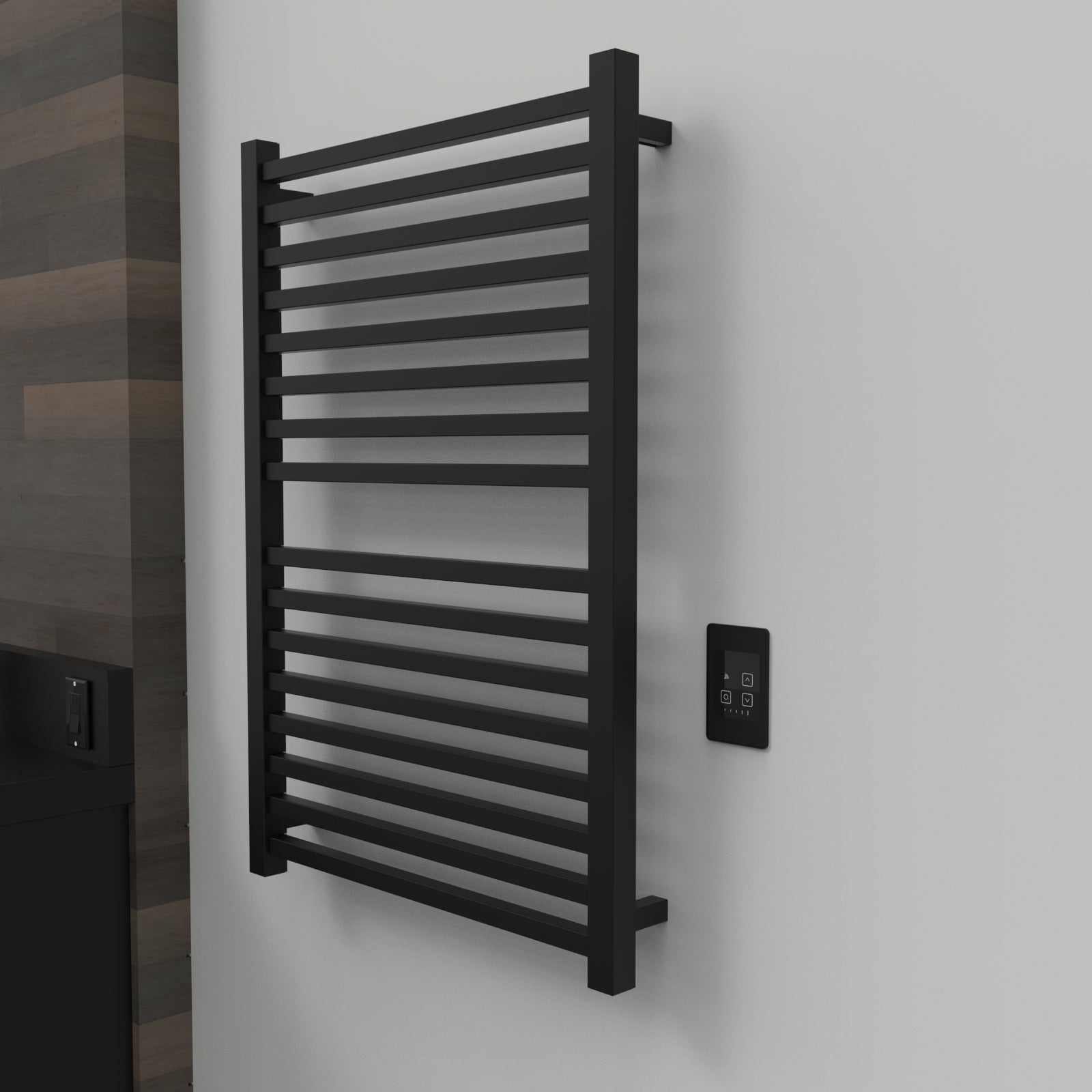 Quadro Q2942 Toallero Calefactor Cableado en Níquel Satinado