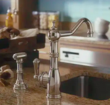 Rohl Llave de un orificio con caño de columna y rociador lateral