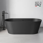 Ruvati Omnia — Bañera Independiente Ovalada de 67" en epiStone — Negro Mate