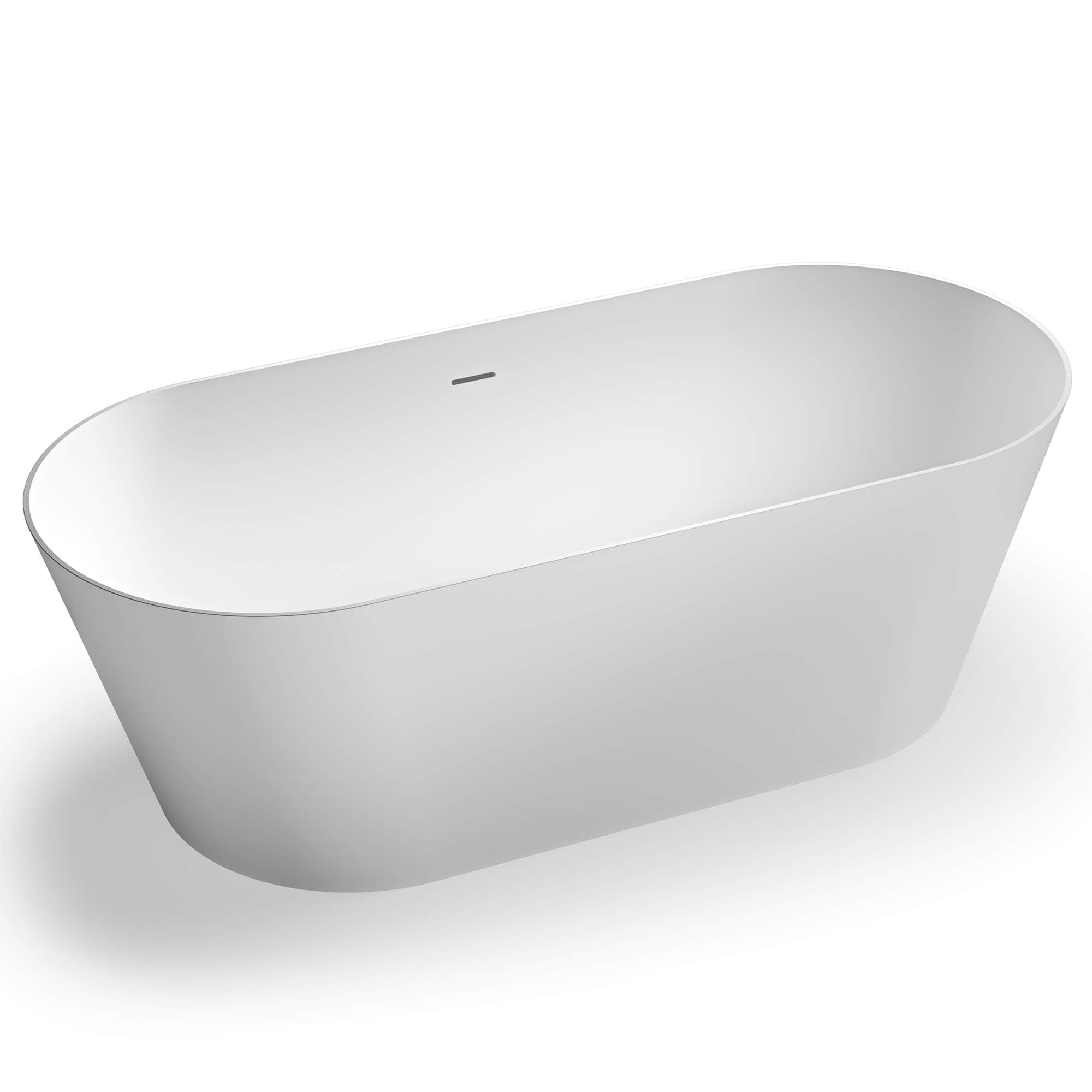 Ruvati Omnia — Bañera Independiente Ovalada de 67" en epiStone — Blanco Mate — ambientación 1