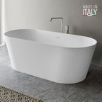 Ruvati Omnia — Bañera Independiente Ovalada de 67" en epiStone — Blanco Mate