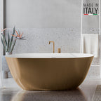 Ruvati Sinatra — Bañera Independiente de 71" en epiStone, Oro y Blanco — Oro y Blanco Mate