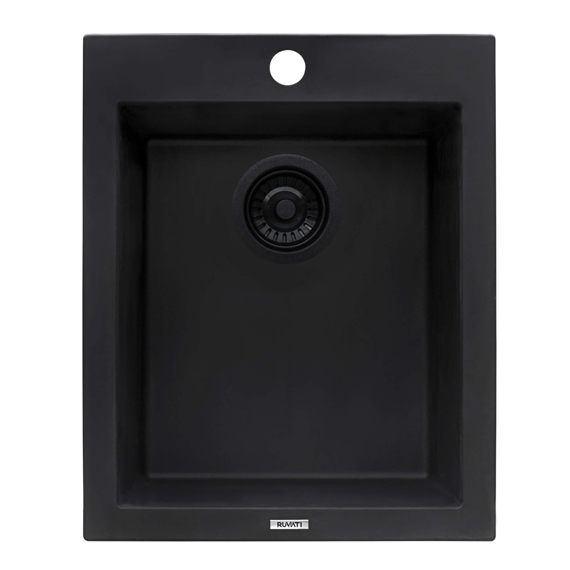 Ruvati epiGranite — Tarja de Bar / Prep de 16 x 20 pulg en Granito Compuesto — Negro Medianoche