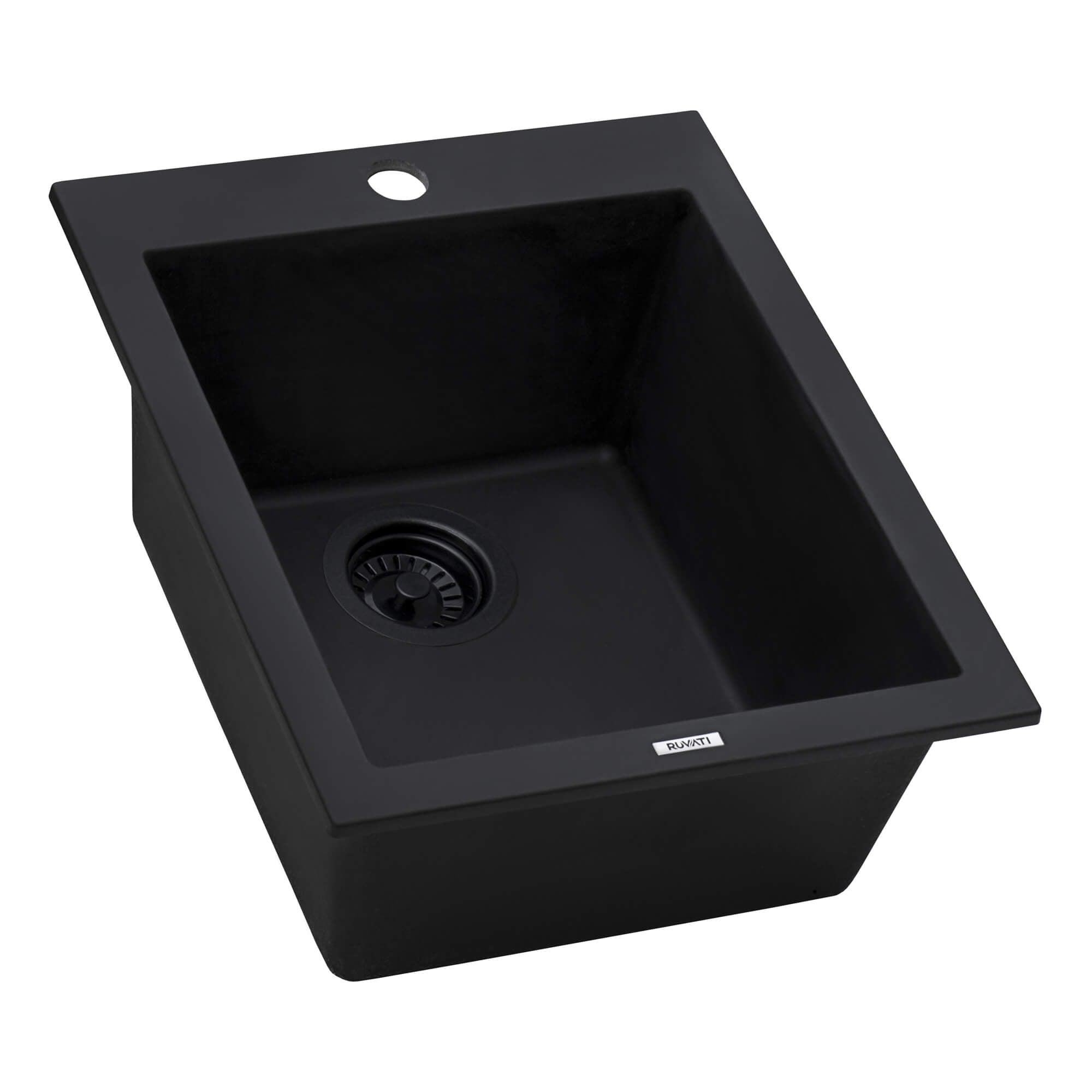 Ruvati epiGranite — Tarja de Bar / Prep de 16 x 20 pulg en Granito Compuesto — Negro Medianoche — 1