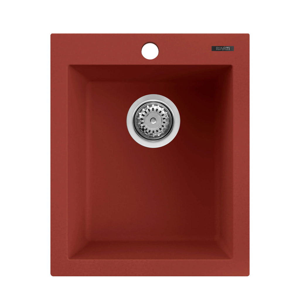Ruvati epiGranite — Tarja de Bar / Prep de 16 x 20 pulg en Granito Compuesto — Rojo Baya
