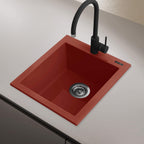 Ruvati epiGranite — Tarja de Bar / Prep de 16 x 20 pulg en Granito Compuesto — Rojo Baya — 1