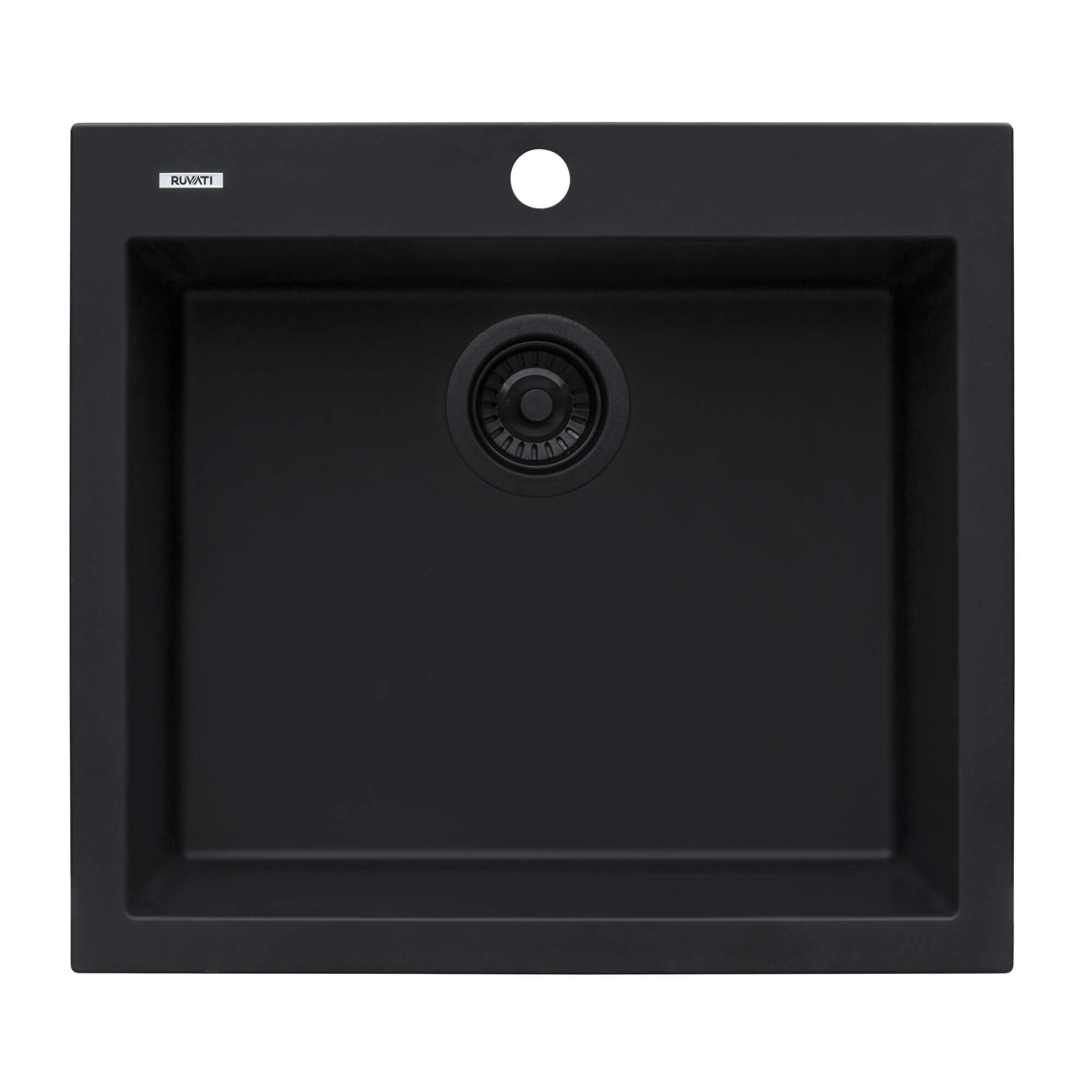 Ruvati epiGranite — Tarja de Bar / Prep de 22 x 20 pulg en Granito Compuesto — Negro Medianoche — 1