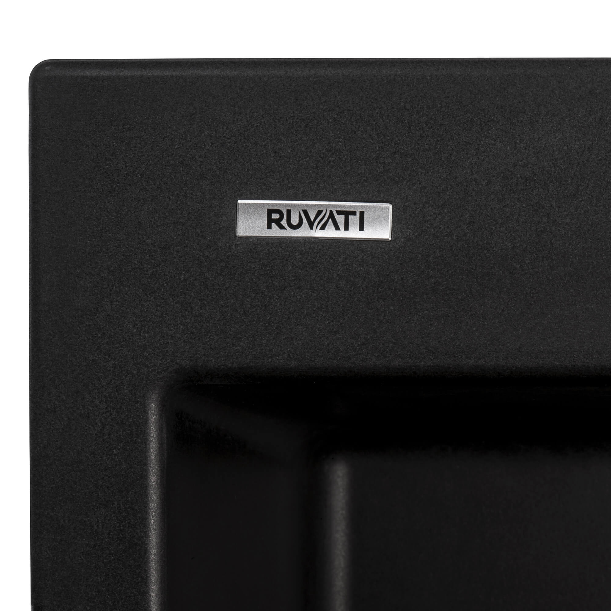 Ruvati epiGranite — Tarja de Cocina de 23 x 20 pulg en Granito Compuesto — Negro Medianoche — 4