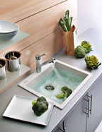 Ruvati epiGranite — Tarja de Cocina de 23 x 20 pulg en Granito Compuesto — Blanco Ártico — 2
