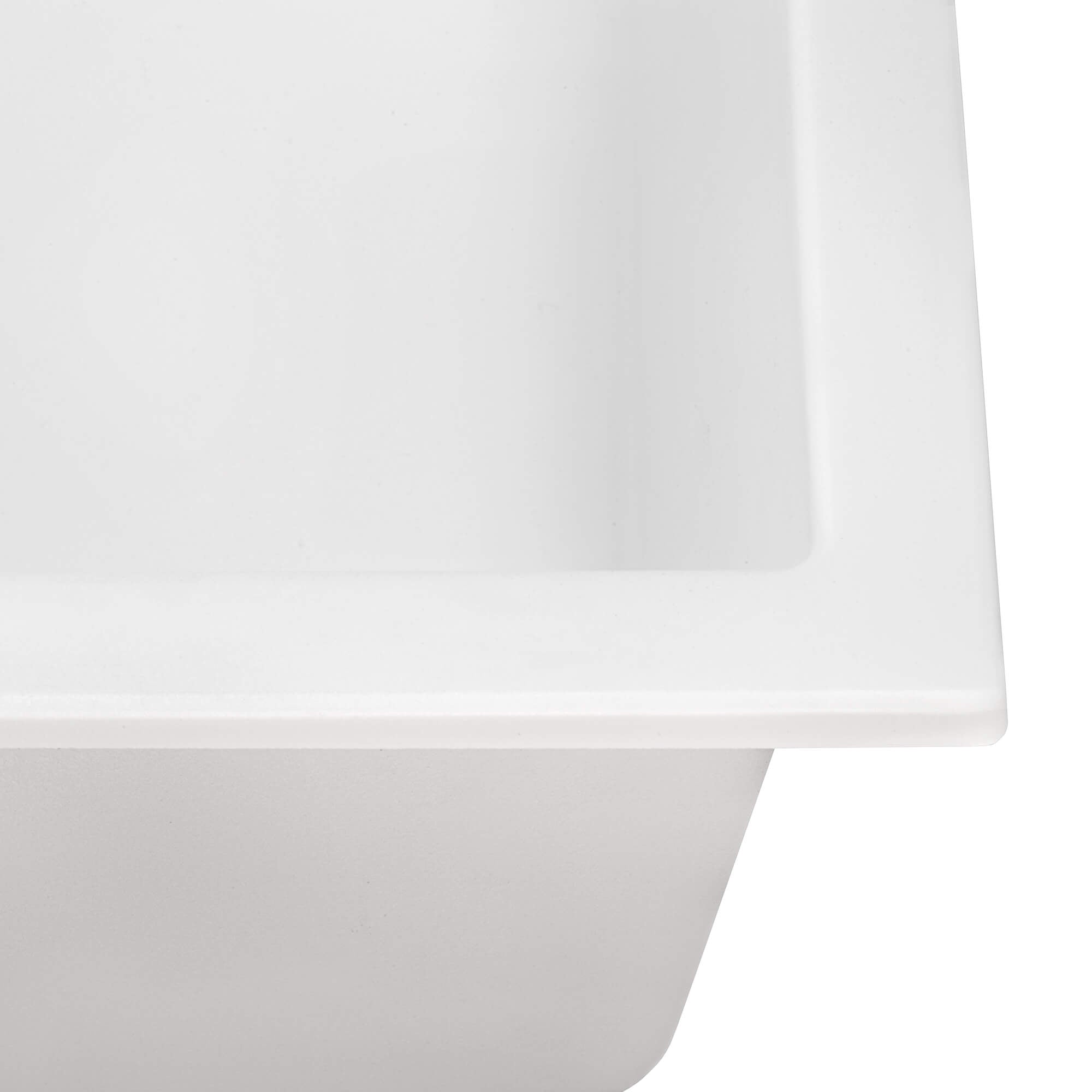 Ruvati epiGranite — Tarja de Cocina de 23 x 20 pulg en Granito Compuesto — Blanco Ártico — 4