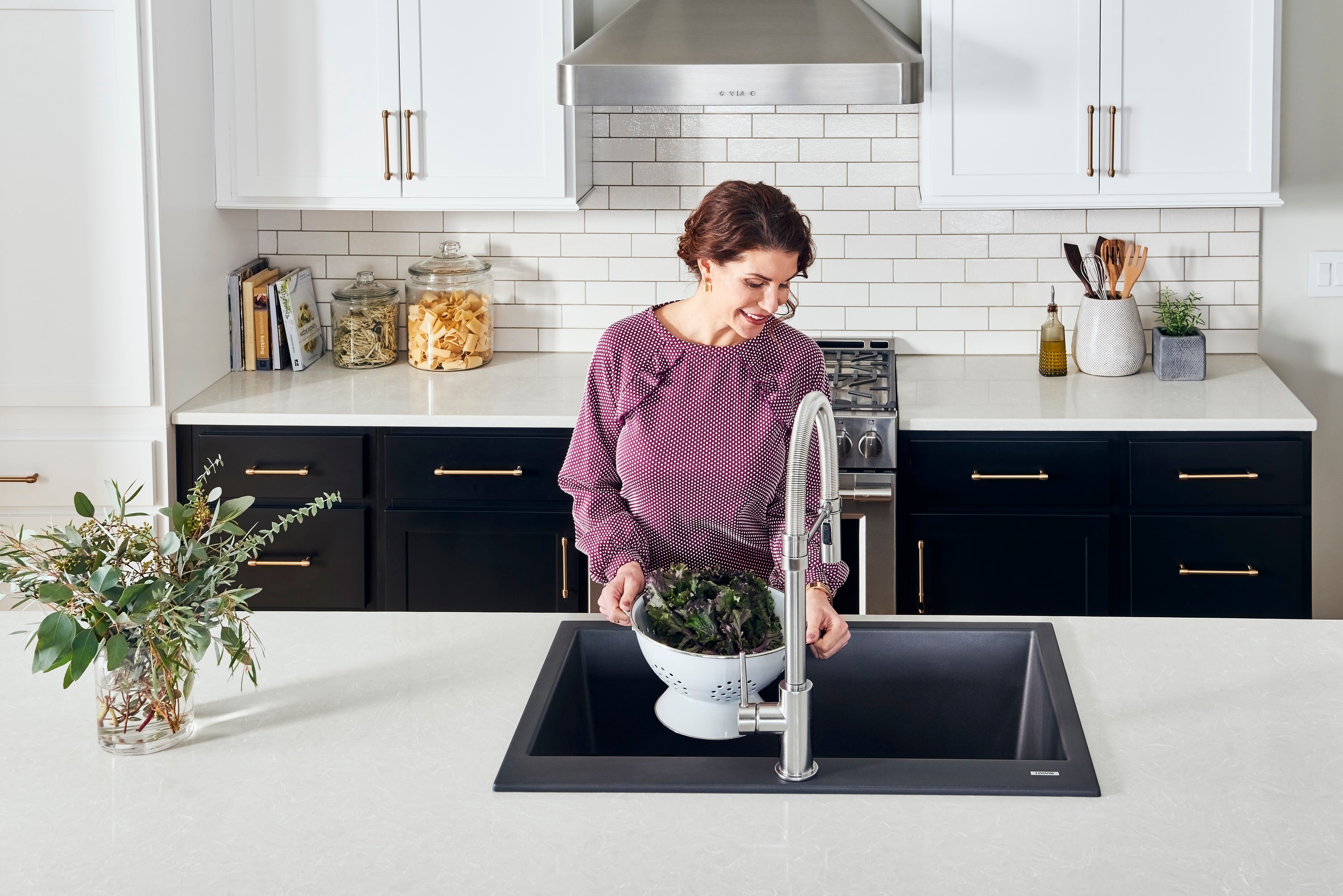 Ruvati epiGranite — Tarja de Cocina de 27 x 20 pulg en Granito Compuesto — Negro Medianoche — 2