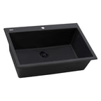 Ruvati epiGranite — Tarja de Cocina de 27 x 20 pulg en Granito Compuesto — Negro Medianoche — 4