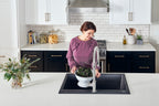 Ruvati epiGranite — Tarja de Cocina de 30 x 20 pulg en Granito Compuesto — Negro Medianoche — 3