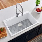 Ruvati epiGranite — Tarja de Cocina de 30 x 20 pulg en Granito Compuesto — Blanco Ártico