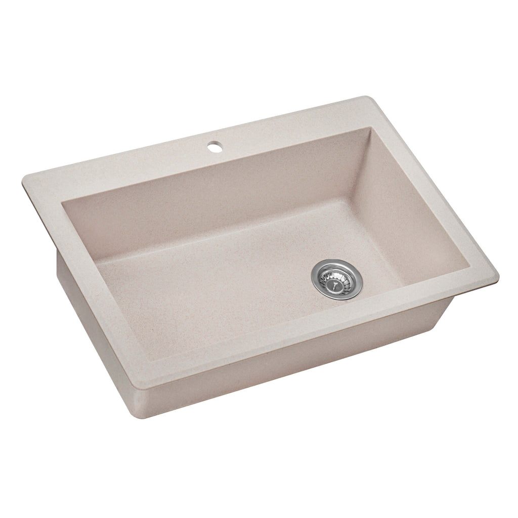 Ruvati epiGranite — Tarja de Cocina de 33 x 22 pulg en Granito Compuesto — Arena Caribe — 1