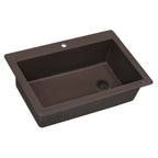 Ruvati epiGranite — Tarja de Cocina de 33 x 22 pulg en Granito Compuesto — Espresso — 1