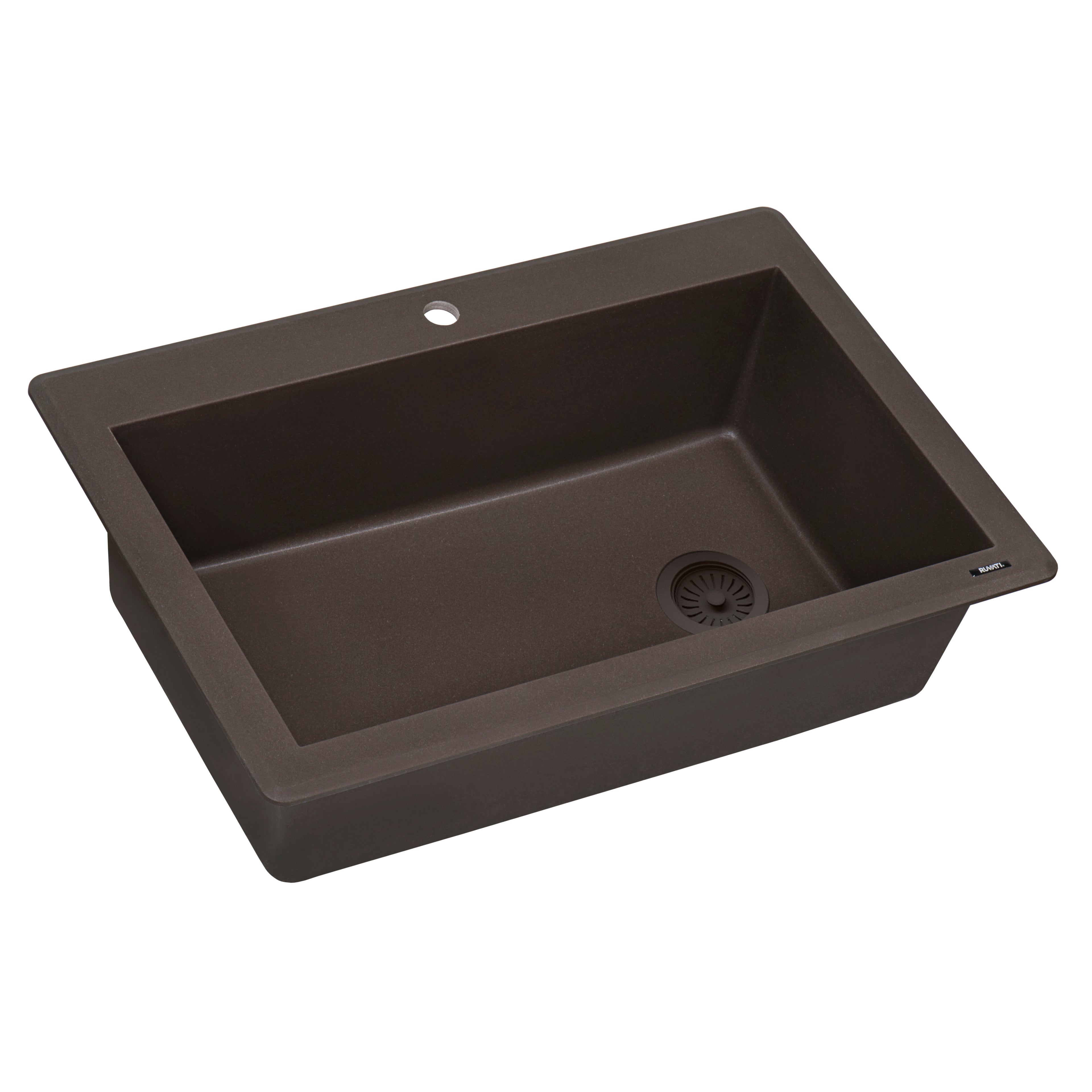 Ruvati epiGranite — Tarja de Cocina de 33 x 22 pulg en Granito Compuesto — Espresso