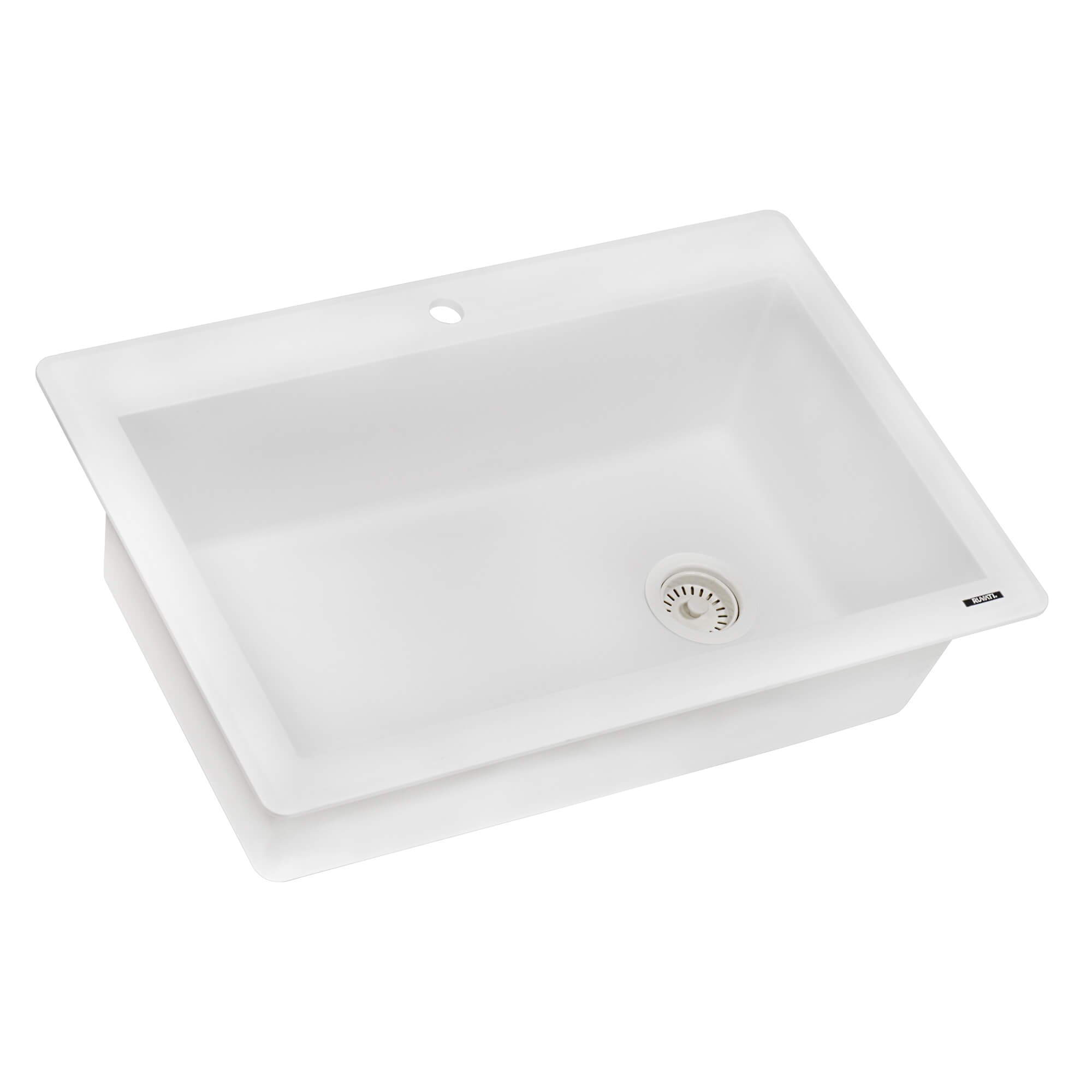 Ruvati epiGranite — Tarja de Cocina de 33 x 22 pulg en Granito Compuesto — Blanco Ártico — 1