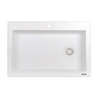 Ruvati epiGranite — Tarja de Cocina de 33 x 22 pulg en Granito Compuesto — Blanco Ártico — 2