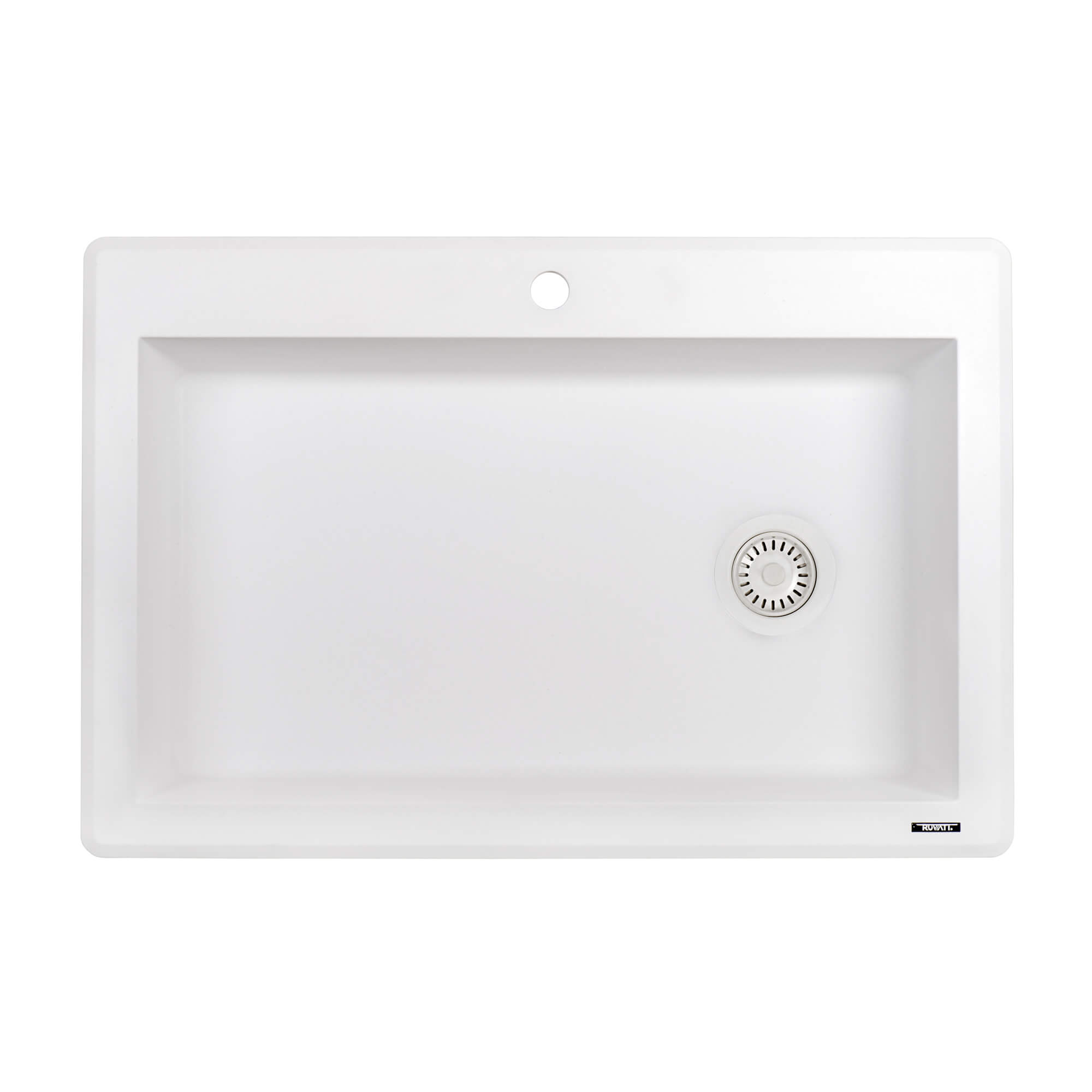 Ruvati epiGranite — Tarja de Cocina de 33 x 22 pulg en Granito Compuesto — Blanco Ártico — 2