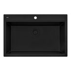 Ruvati epiGranite — Tarja de Cocina de 33 x 22 pulg en Granito Compuesto — Negro Medianoche — 1