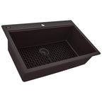 Ruvati epiGranite — Tarja de Cocina de 33 x 22 pulg en Granito Compuesto — Acero Inoxidable — 3