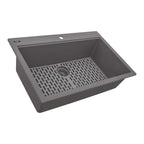 Ruvati epiGranite — Tarja de Cocina de 33 x 22 pulg en Granito Compuesto — Gris Urbano — 2