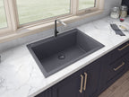 Ruvati epiGranite — Tarja de Cocina de 33 x 22 pulg en Granito Compuesto — Gris Urbano — 4