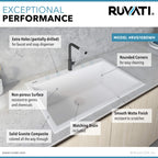 Ruvati epiGranite — Tarja de Cocina de 33 x 22 pulg en Granito Compuesto — Blanco Ártico — 2