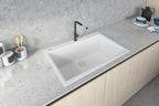 Ruvati epiGranite — Tarja de Cocina de 33 x 22 pulg en Granito Compuesto — Blanco Ártico — 1