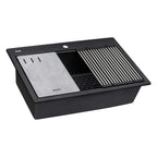 Ruvati epiStage — Tarja Workstation de Cocina en Granito Compuesto — Negro Mate