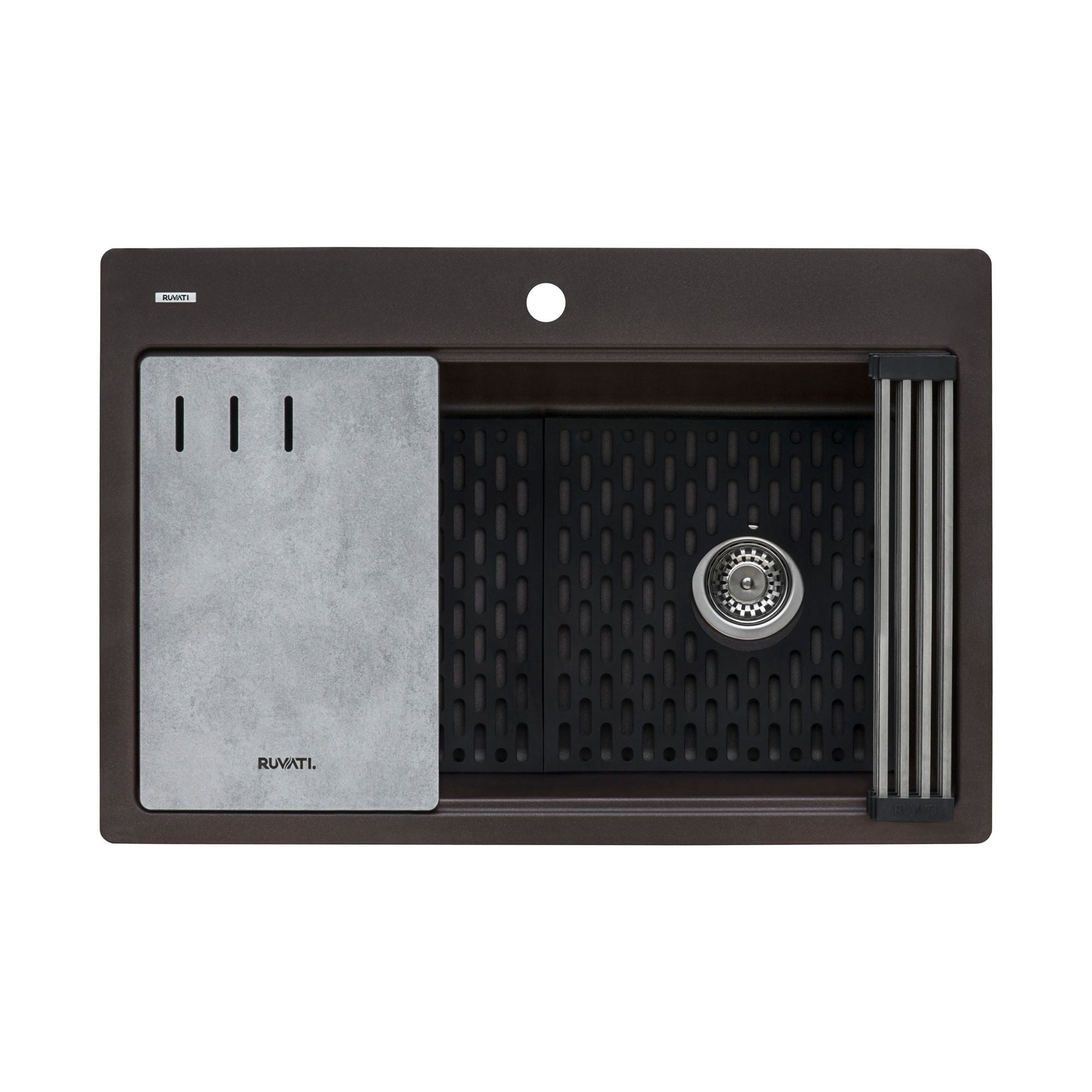Ruvati epiStage — Tarja Workstation de Cocina en Granito Compuesto — Espresso — 1